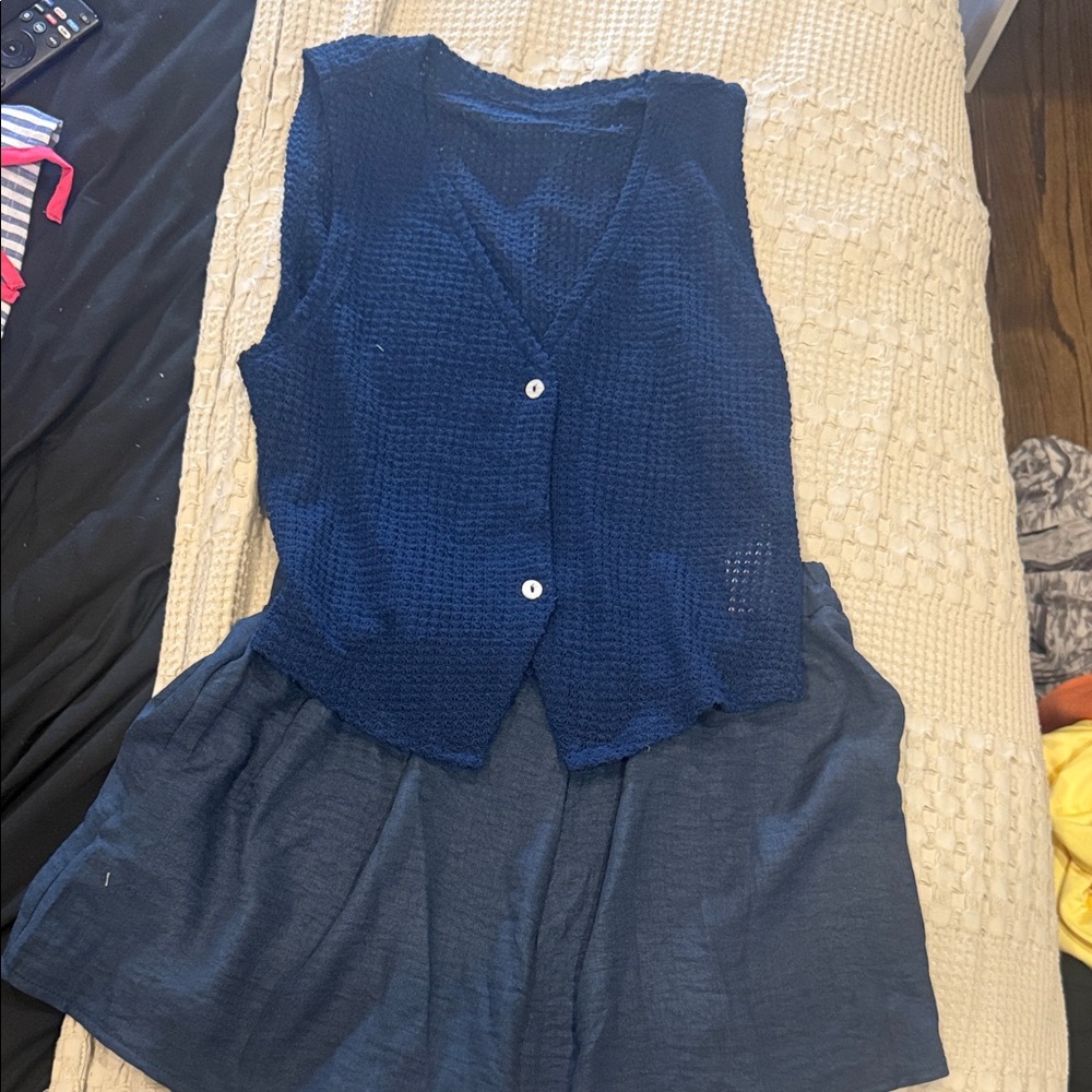 SHEIN Deep Blue Knit Top